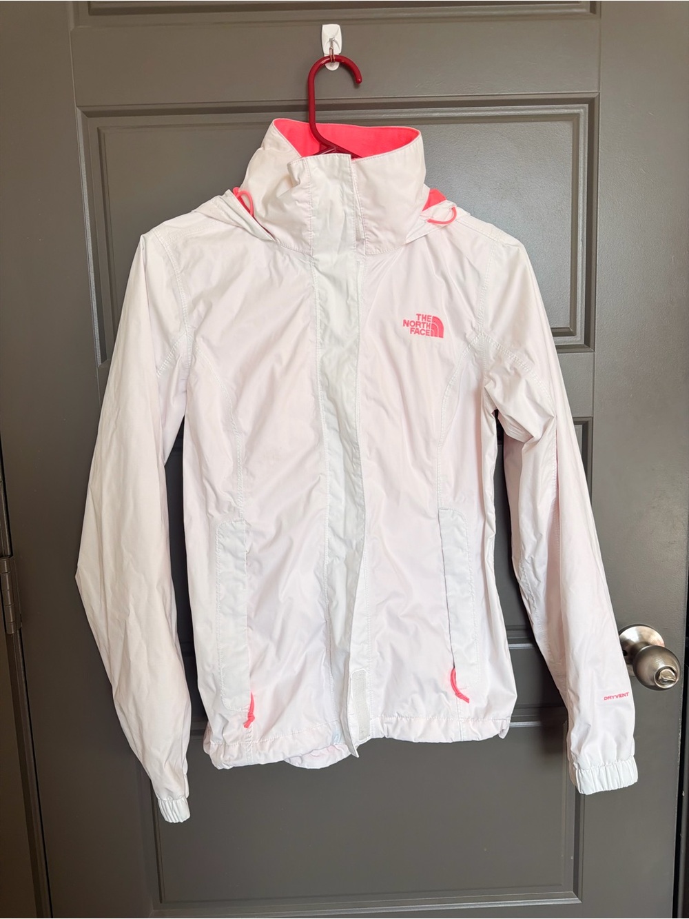 The North Face Women's White Jacket with Pink Accents